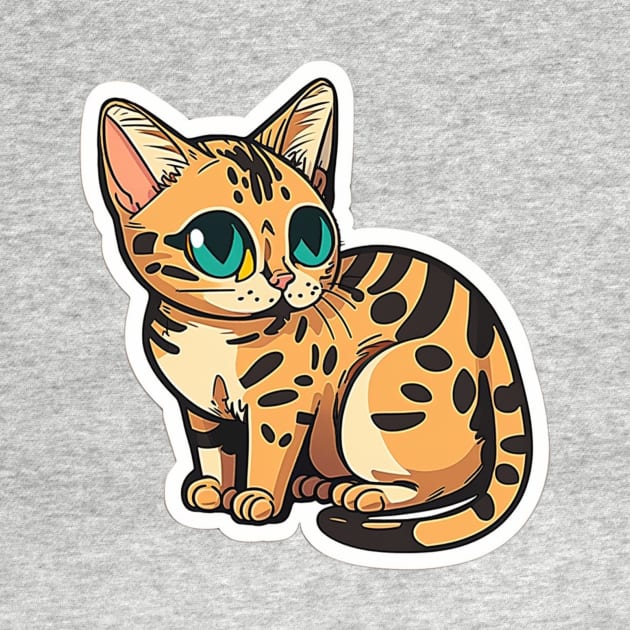 Exotic Bengal Cat Sticker - Premium Quality by cptpuggles